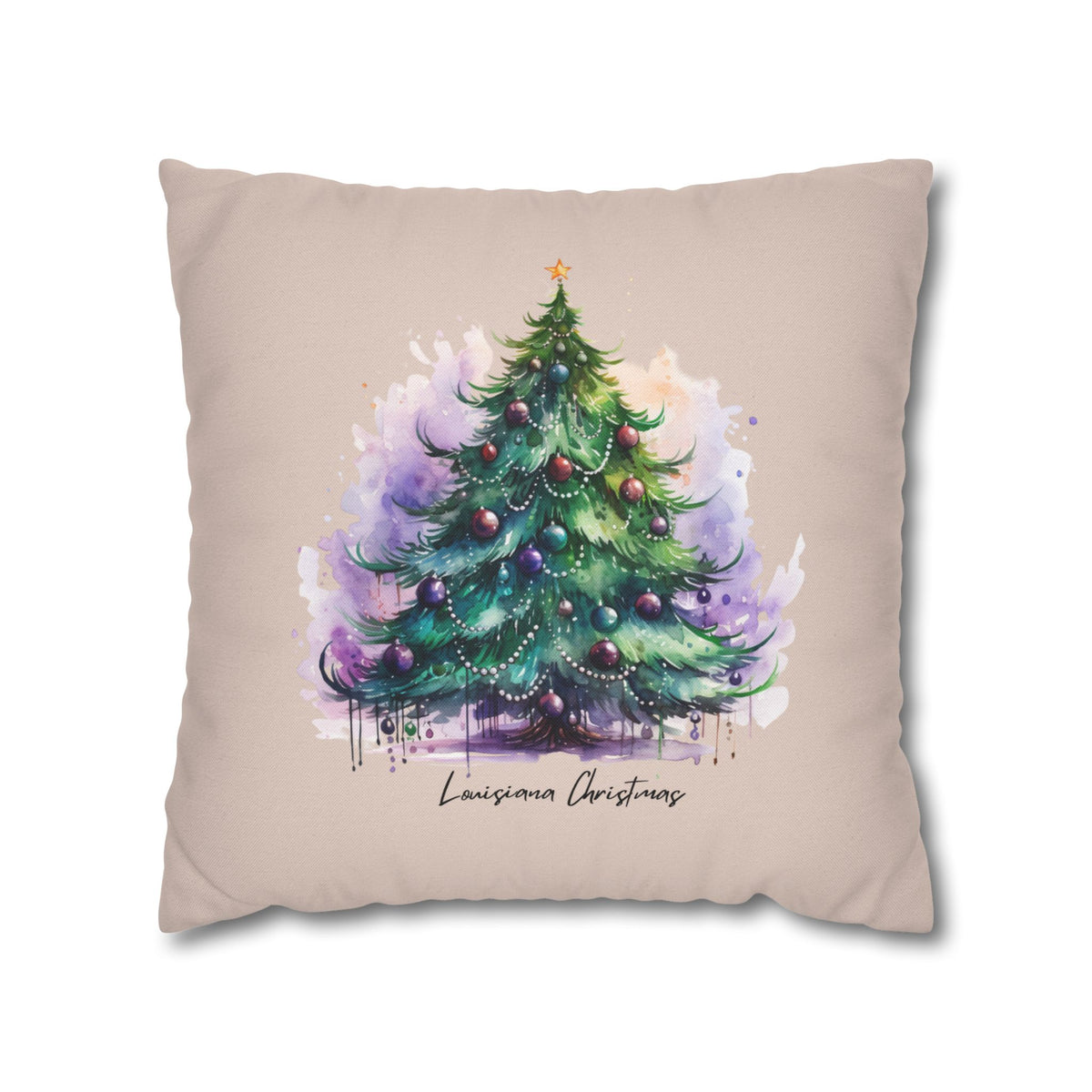 Spun Polyester Square Pillowcover (Cmas Tree/LA)
